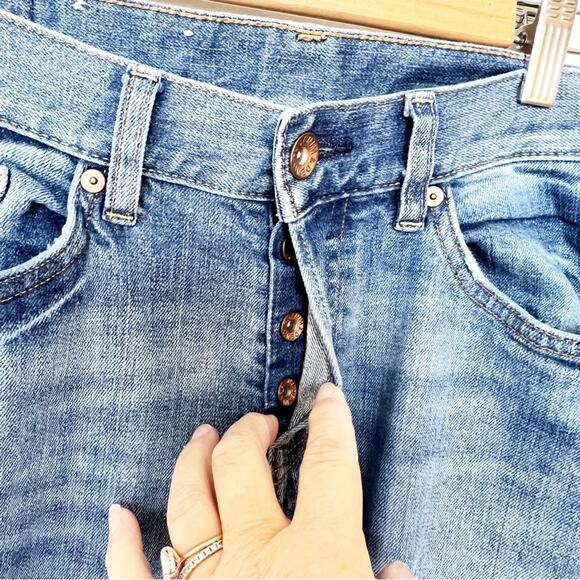 H&M &Denim Distressed Slim Low Waist Button Fly 5 Pocket Jeans Men’s 32x30 - Picture 7 of 8